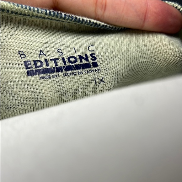 Basic Editions Green and Blue Paisley Blouse - Picture 3 of 6